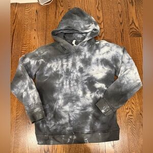 Lululemon All Yours Hoodie Earth Dye Stone Size 8 Black Grey white Tie Pullover